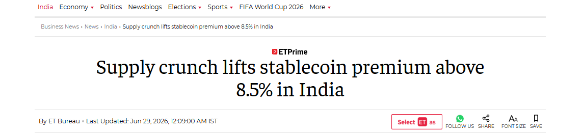India USDT Supply Tightens
