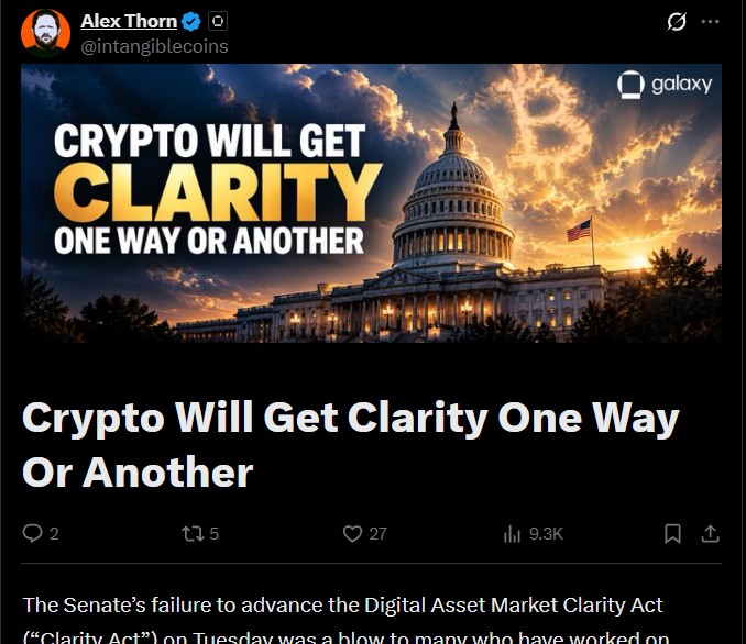 Galaxy Research says the Senate failed to advance the bill on Tuesday Galaxy Research says the Senate failed to advance the bill on Tuesday