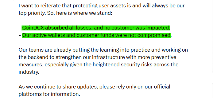 CoinDCX Absorbs 16M Loss