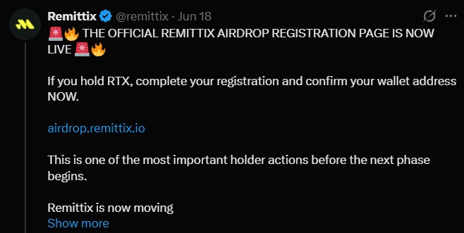 Remittix Airdrop Registration Is Live Remittix Airdrop Registration Is Live