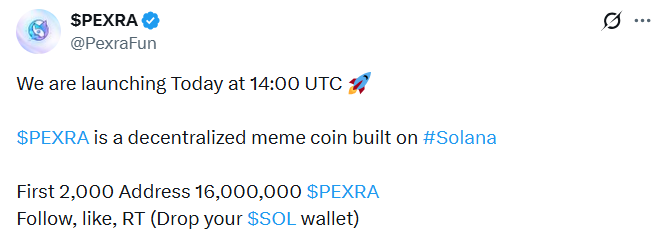 Official Pexra post on X Official Pexra post on X