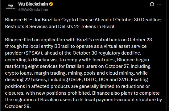 Wu Blockchain shared the news on X, citing Blocknews