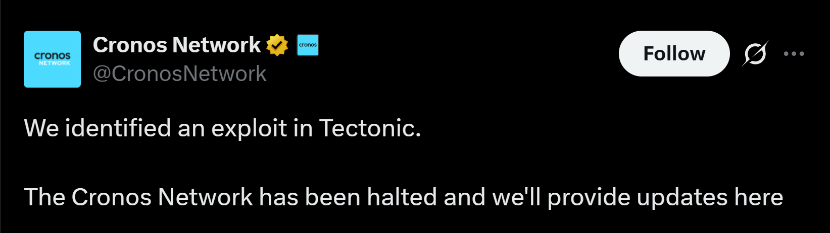 Cronos confirmed