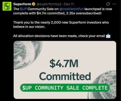 Superform community sale