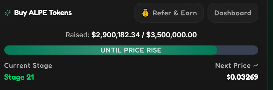 AlphaPepe Presale page AlphaPepe Presale page