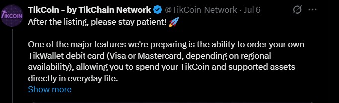 Tikcoin Network Listing Date Tikcoin Network Listing Date