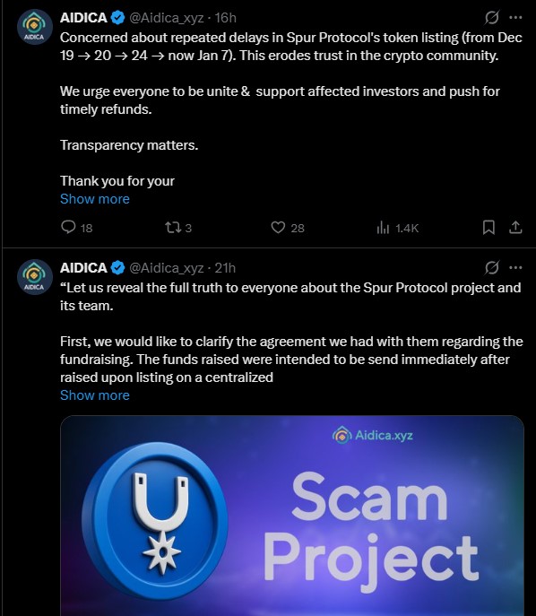 AIDICA Partnership: Spur Protocol Scam