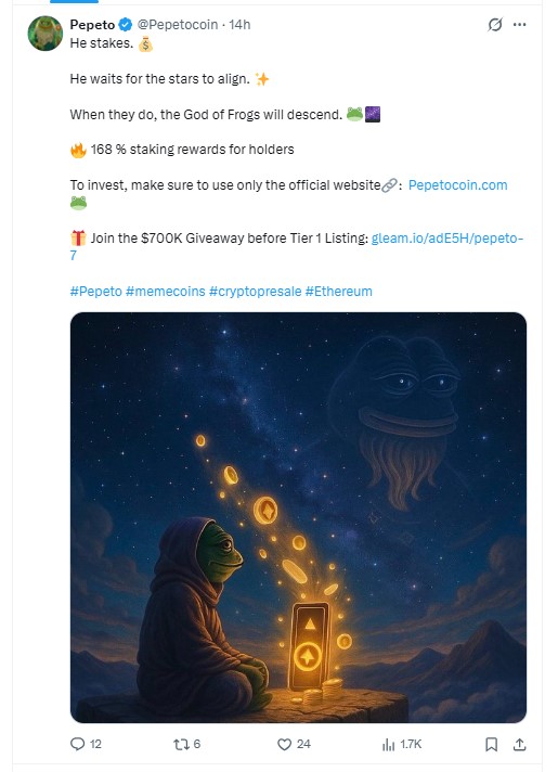 official Pepeto announcement post