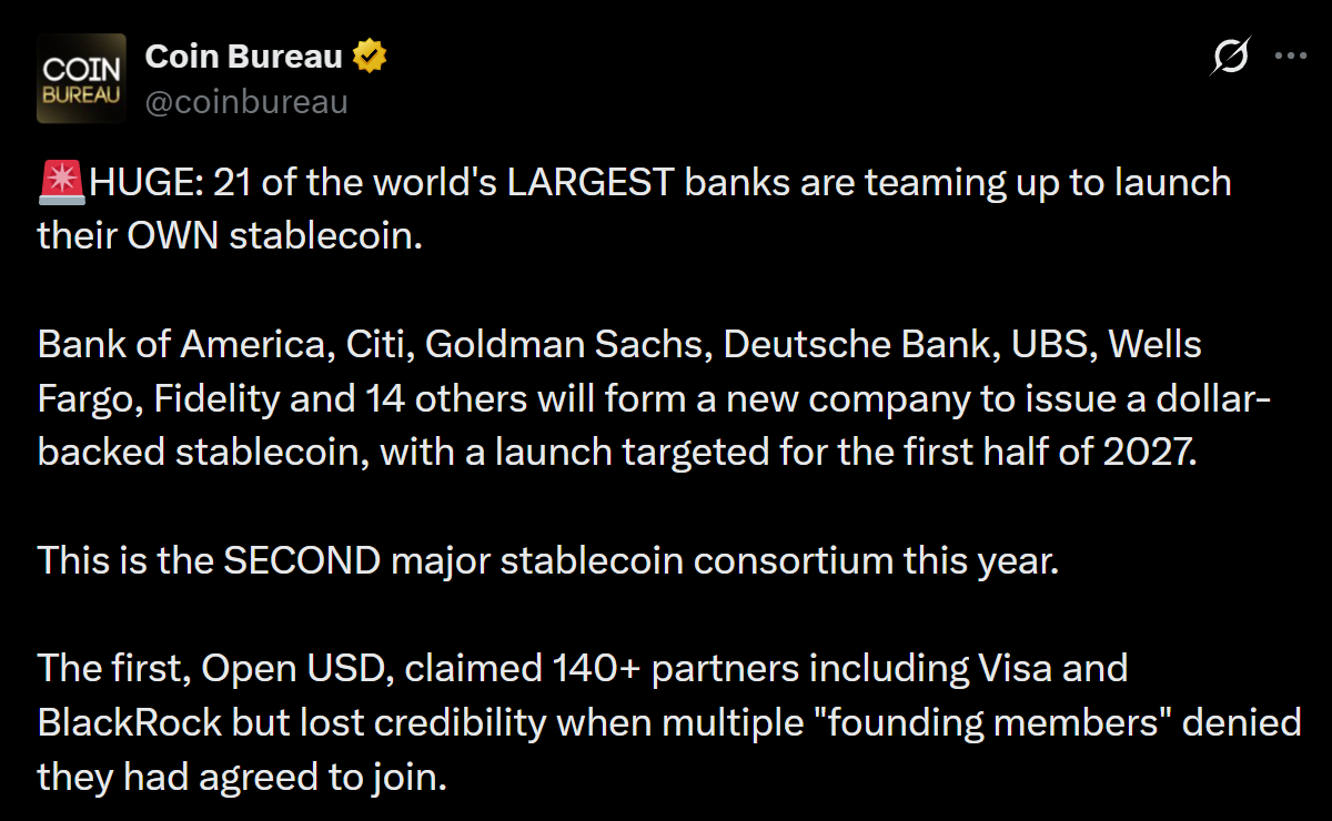 Coin Bureau coverage on X