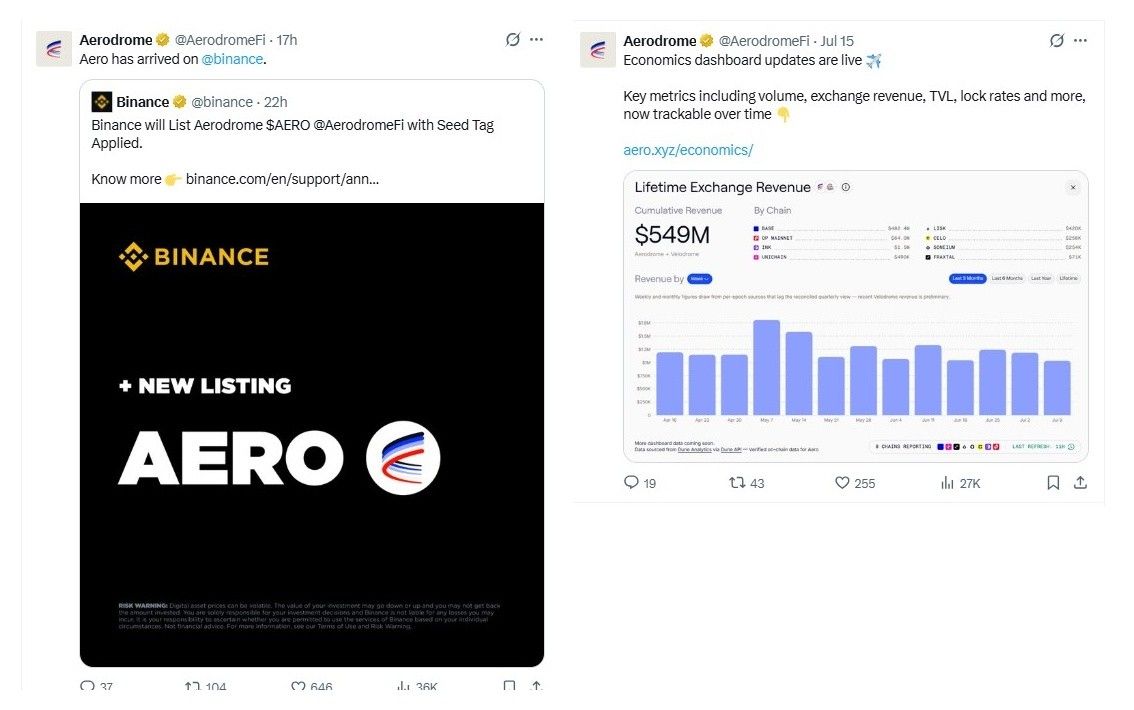 Posted on X by Aerodrome listing