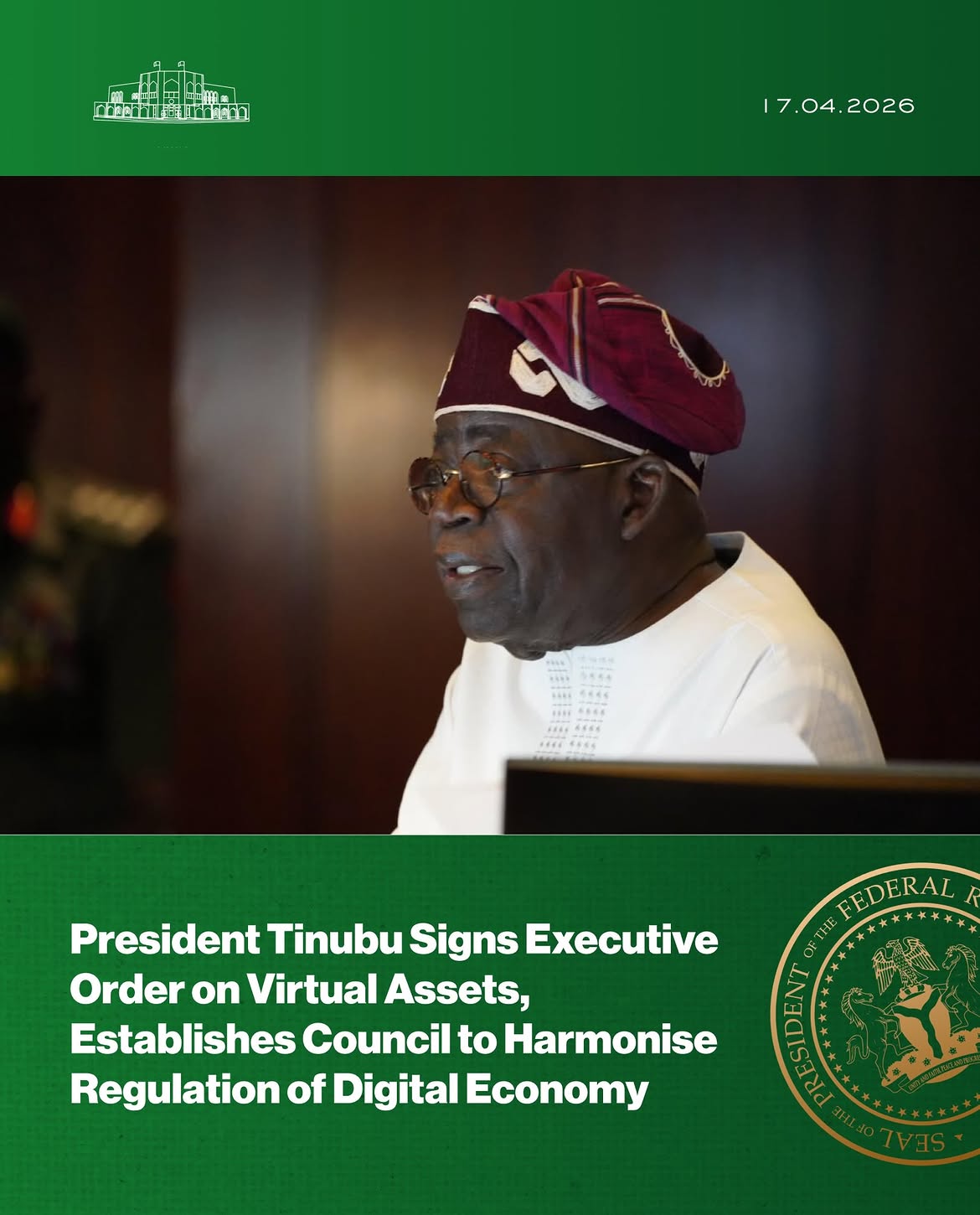 President Tinubu Signs Executive Order on Virtual Assets