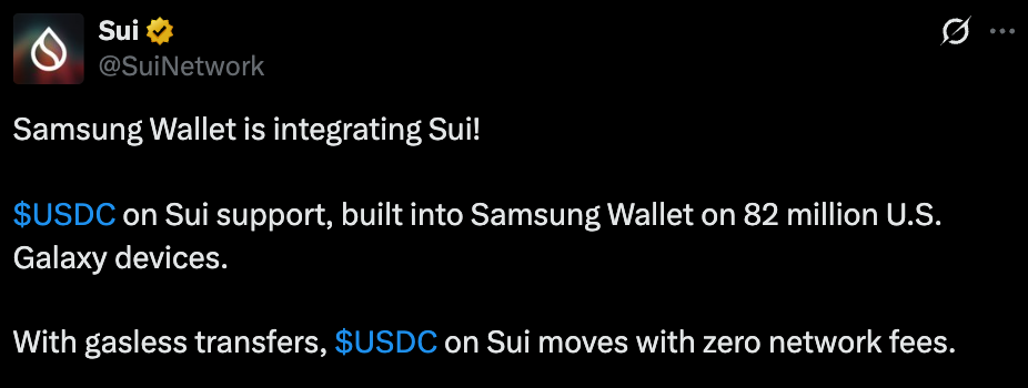 Sui official Tweet