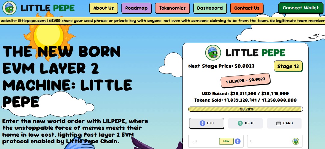 LILPEPE presale dashboard