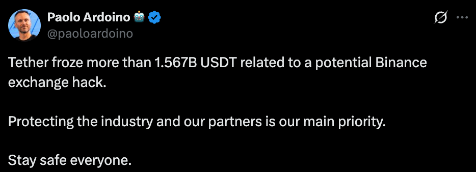 Paolo Ardoino official tweet Paolo Ardoino official tweet