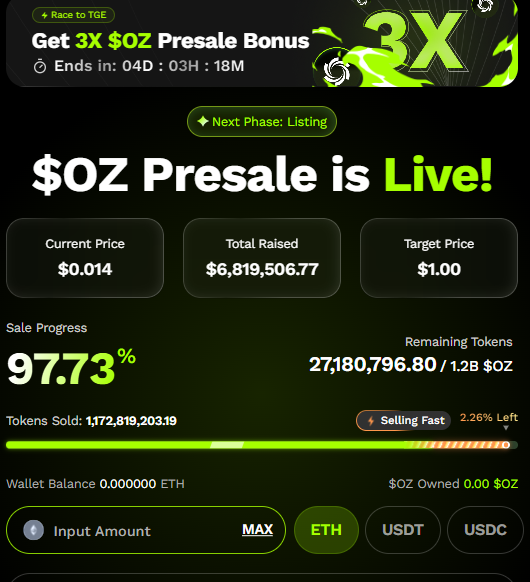 OZ Presale is live