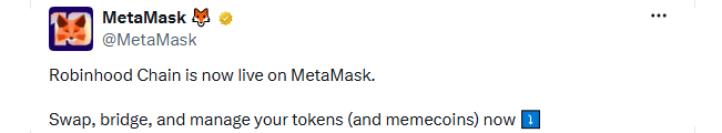 MetaMask Robinhood Chain Launch MetaMask Robinhood Chain Launch