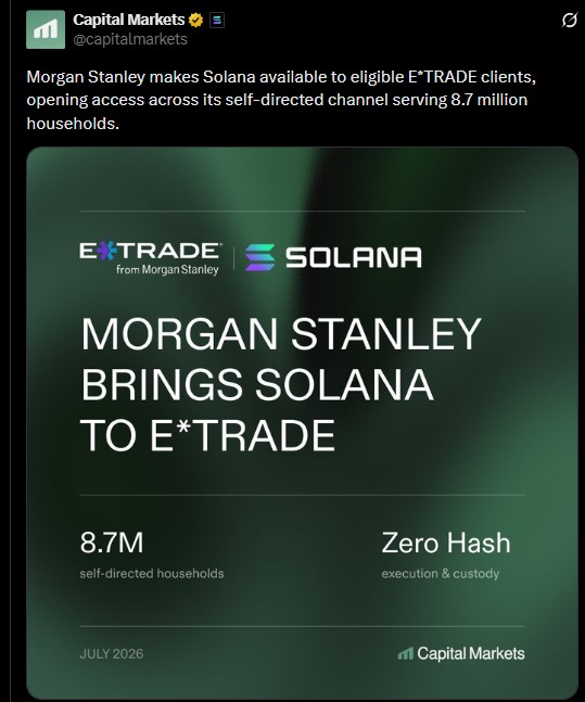  E*Trade added SOL to its spot trading platform