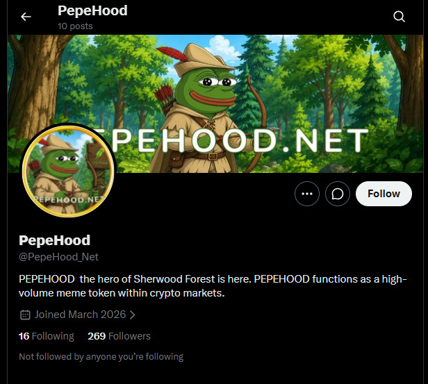 PepeHood Official X Account