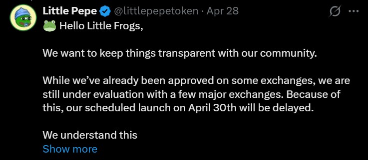 Little Pepe Listing Date Update