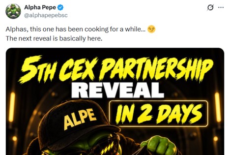 AlphaPepe 5th CEX Partnership