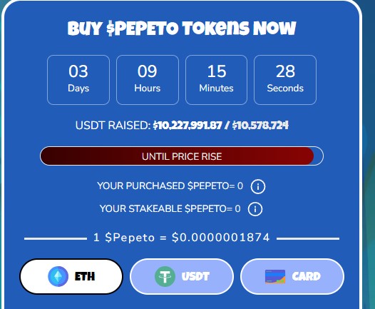Pepeto Presale Tokens Funding Pepeto Presale Tokens Funding