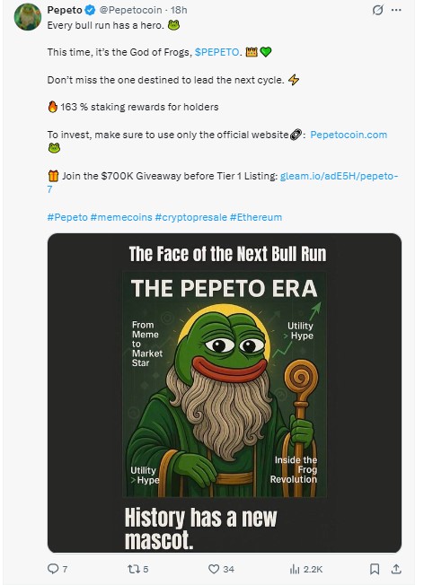 the official Pepeto account the official Pepeto account