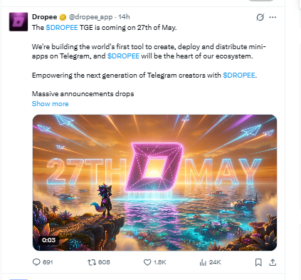 Droppee TGE annoucnement 