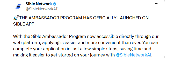 Sible Network Ambassador Program Sible Network Ambassador Program