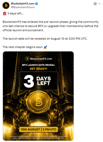 BlockchainFX has entered its "pre-launch phase," BlockchainFX has entered its "pre-launch phase,"