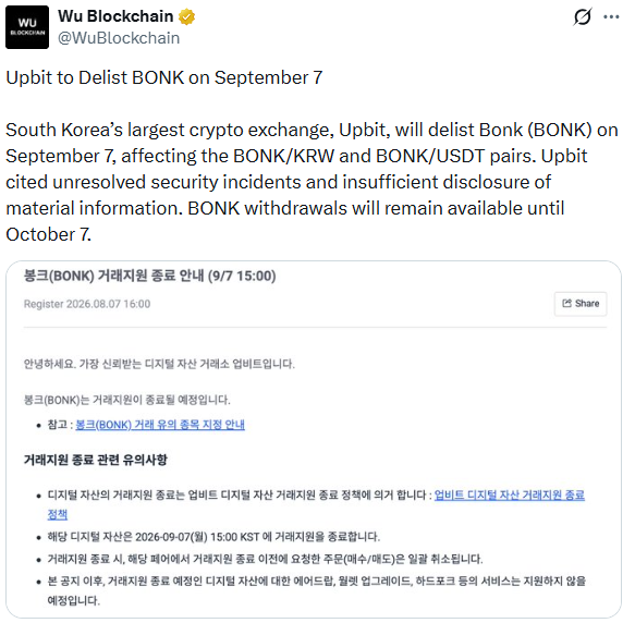 Upbit Delisting Report