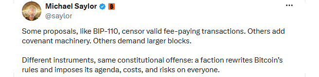 Michael Saylor Opposes Bitcoin BIP 110 Michael Saylor Opposes Bitcoin BIP 110
