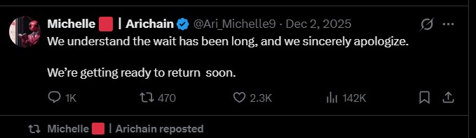 Arichain Listing date Delayed Arichain Listing date Delayed