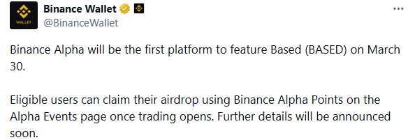 Based1 token Binance Listing