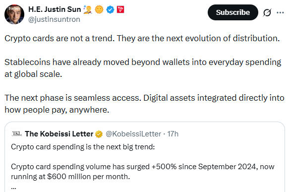 Justin Sun X tweet