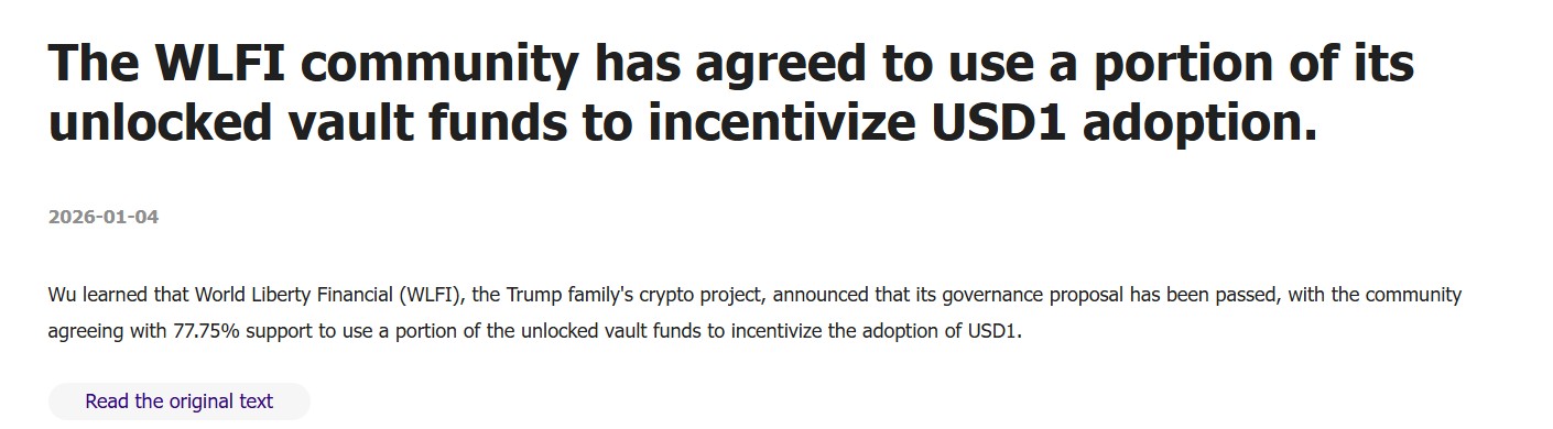 WLFI Token Government Proposal