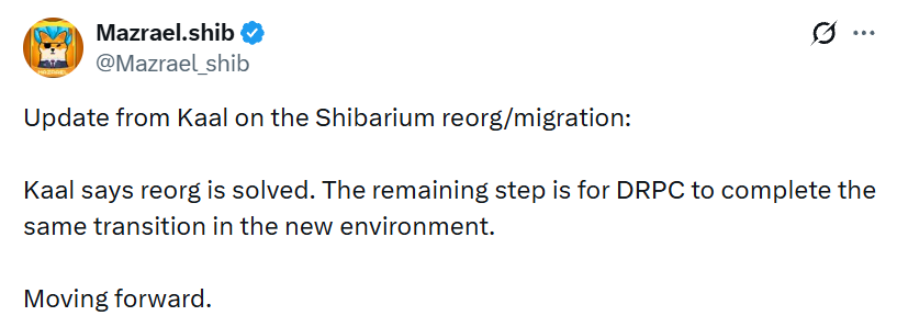 Shibarium Reorg Update Shibarium Reorg Update