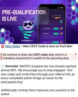 BeCexy airdrop update