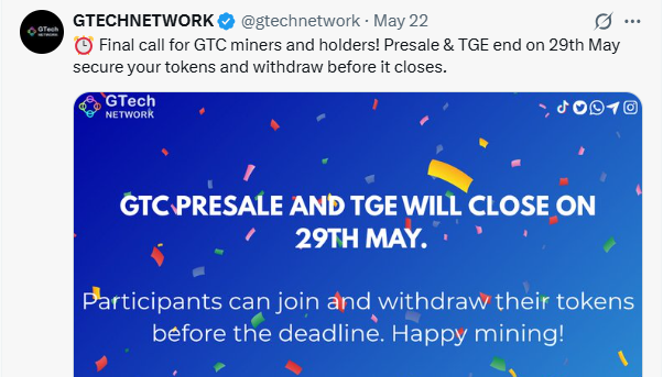 gtc presale and tge date