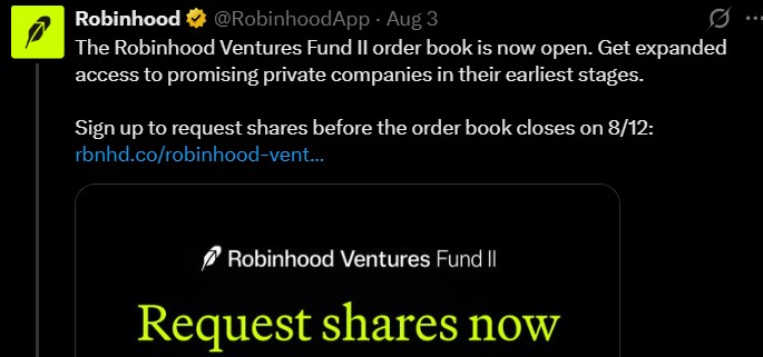 Robinhood Announces $200M IPO for Ventures Fund II Robinhood Announces $200M IPO for Ventures Fund II