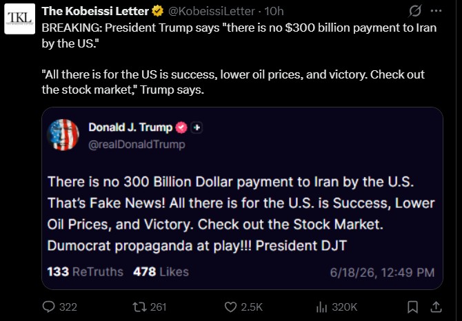 $300 Billions Payment to Iran by US is Fake News