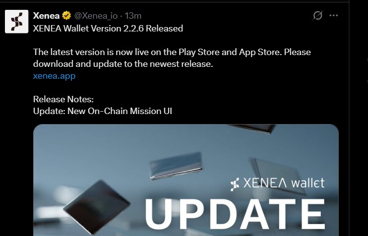 Xenea Wallet New Version and On chain Mission live