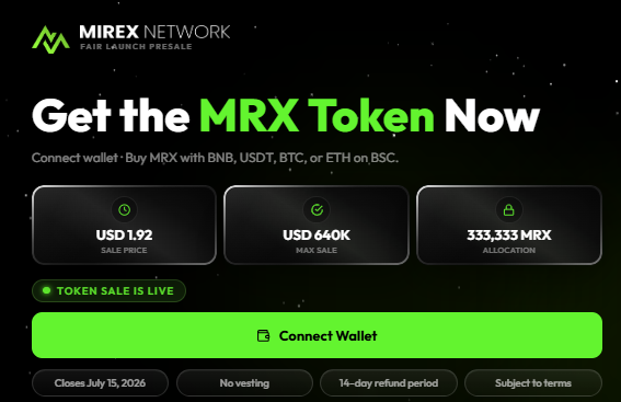 Current Mirex Network Presale Numbers