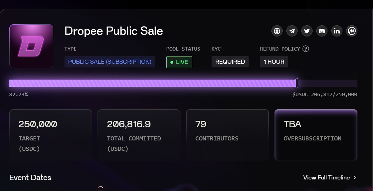 Dropee Public Sale