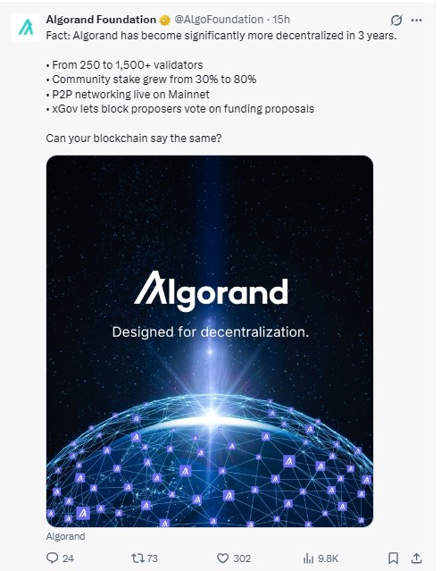 Algorand Foundation post Algorand Foundation post
