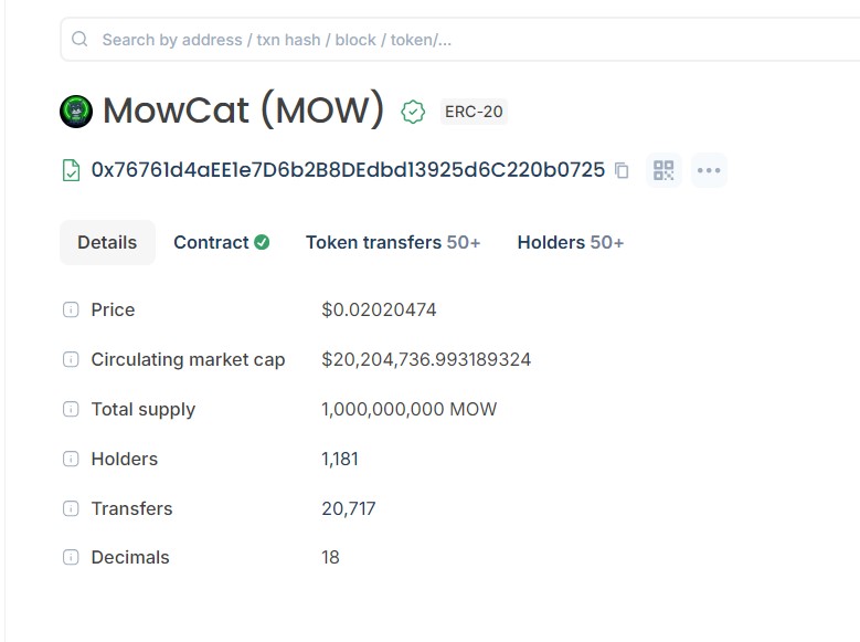 MOW Holders and Tokenomics