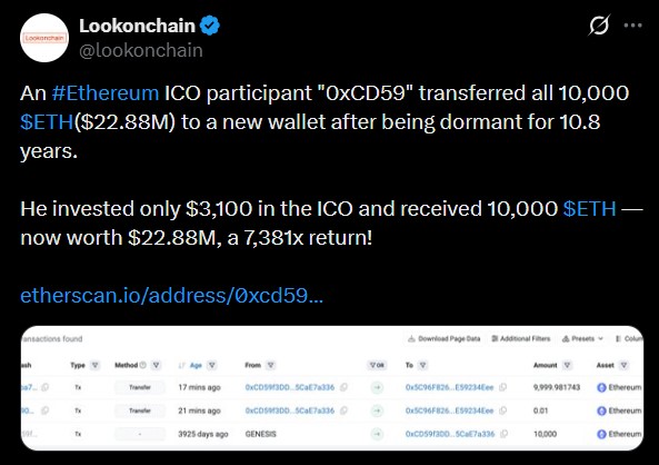 Ethereum ICO Whale purchase