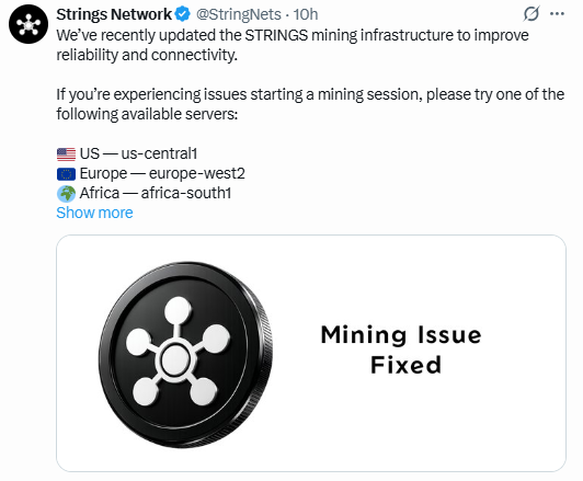 string network mining issue fixed string network mining issue fixed