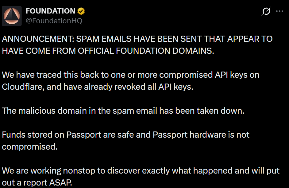 Foundation official post on X