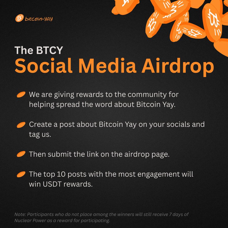 Bitcoin-Yay Social Media Free Crypto Airdrop Bitcoin-Yay Social Media Free Crypto Airdrop