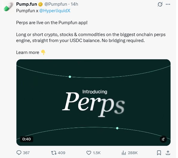 Perps Launch on Pumpfun App